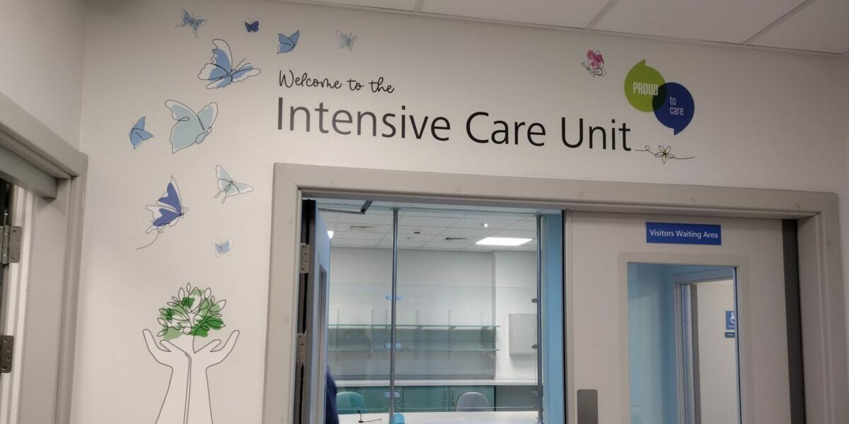 The entrance to the intensive care unit