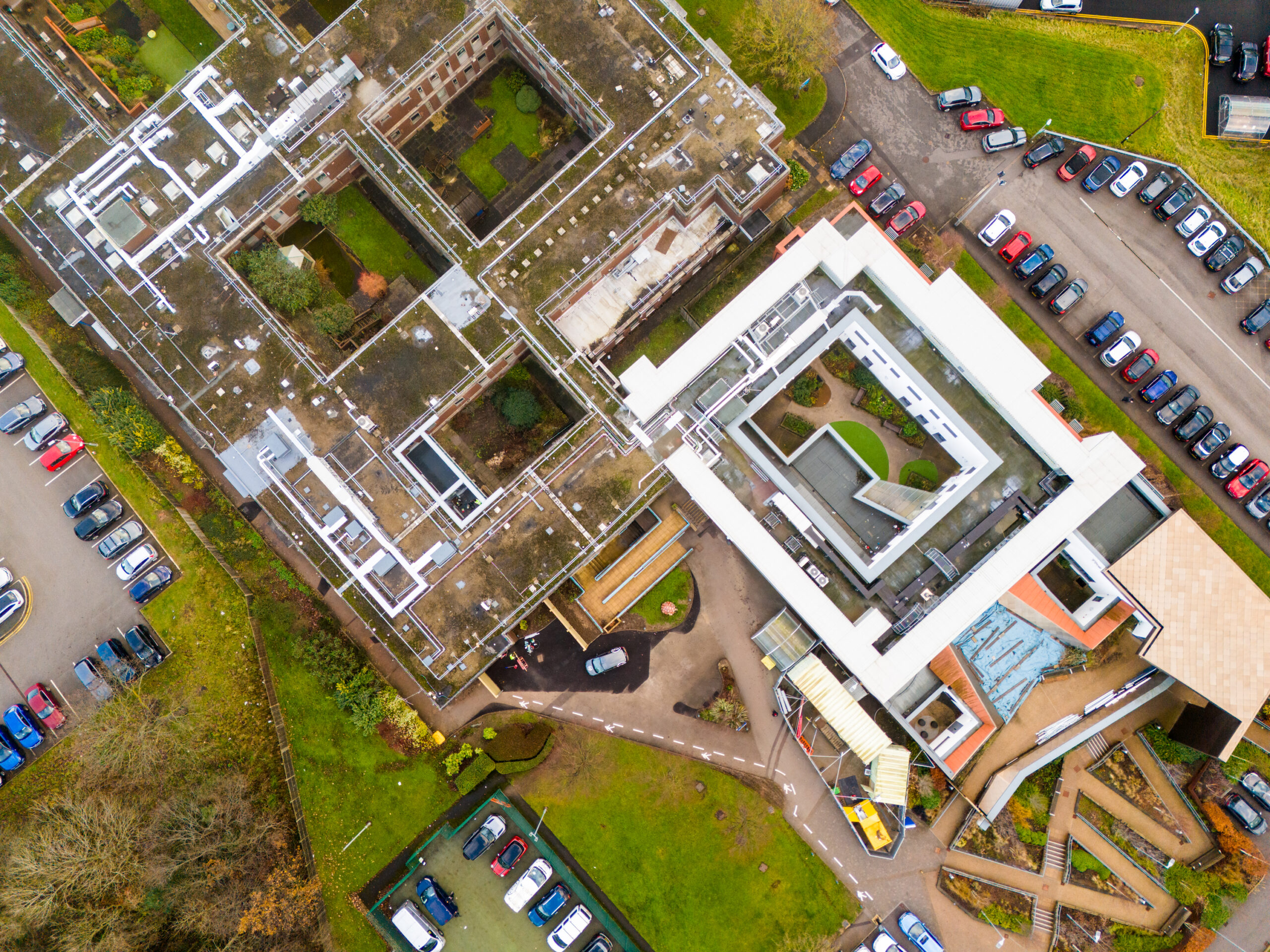 An aerial view of The Longley Centre